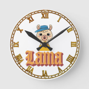 Llama’s Beauty in Details Round Clock