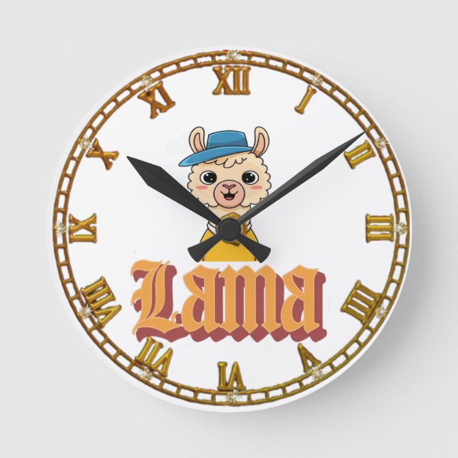 Llama’s Beauty in Details Round Clock (Front)