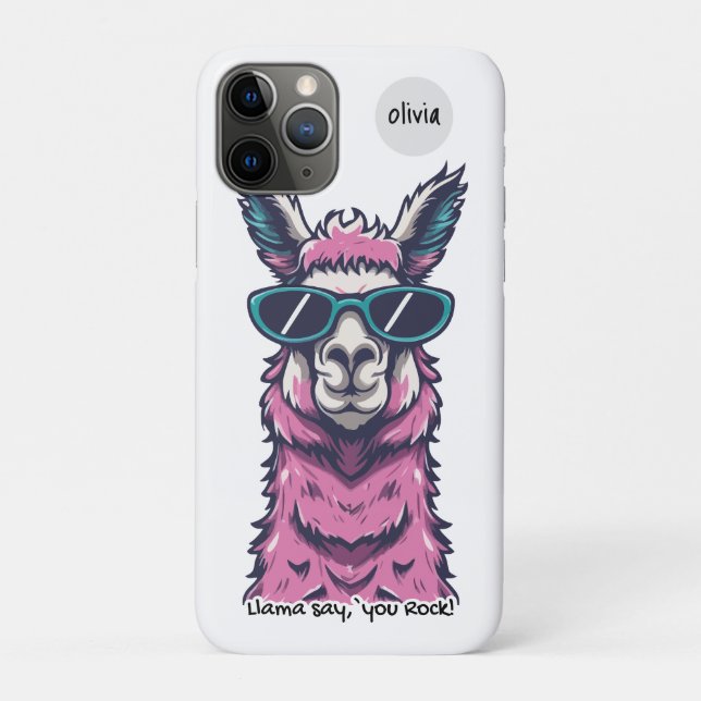 Llama say you Rock | Quirky pose in  sunglasses Case-Mate iPhone Case (Back)
