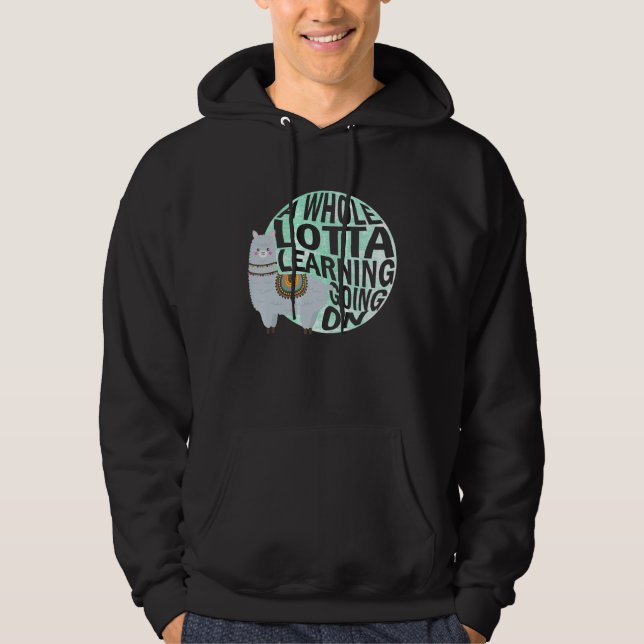 Llama School Teacher Student Learning Hoodie (Front)