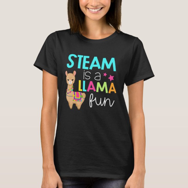 Llama Science Tech Engineering Art Math  STEAM T-Shirt (Front)