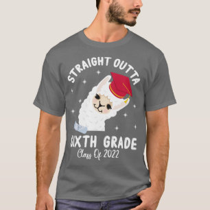 Llama Senior Straight Outta Sixth Grade Class Of 2 T-Shirt