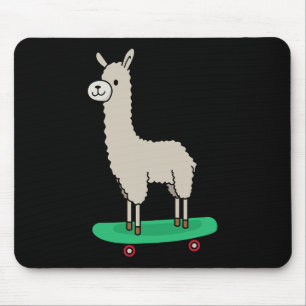 Llama Skateboard Funny Skateboarding Alpaca Llama  Mouse Pad