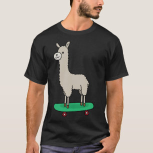 Llama Skateboard Funny Skateboarding Alpaca Llama T-Shirt
