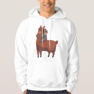 LLAMA SLOTH HUGGING  HOODIE