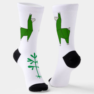 Llama Socks in Green, Take 2