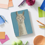 Llama Specs - Round Eyeglasses iPad Pro Cover<br><div class="desc">Llama Specs III by Victoria Borges. Features a happy llama with cute oversized eyeglasses.</div>