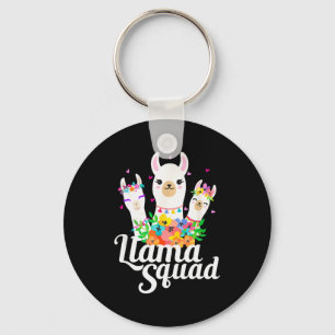 Llama Squad Funny Cute Llama Matching  Key Ring