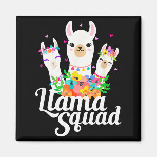 Llama Squad Funny Cute Llama Matching  Magnet
