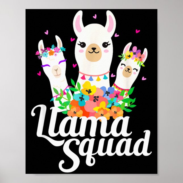 Llama Squad Funny Cute Llama Matching  Poster (Front)