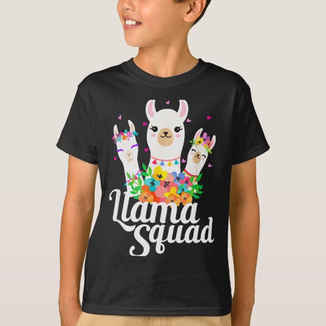 Llama Squad Funny Cute Llama Matching  T-Shirt (Front)