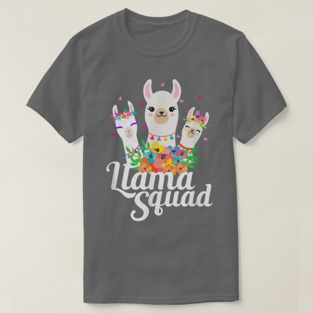 Llama Squad Funny Cute Llama Matching T-Shirt (Design Front)