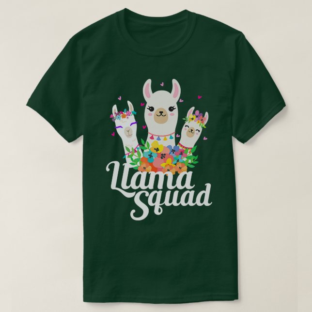 Llama Squad Funny Cute Llama Matching  T-Shirt (Design Front)