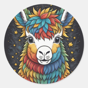 Llama Sticker, round Classic Round Sticker