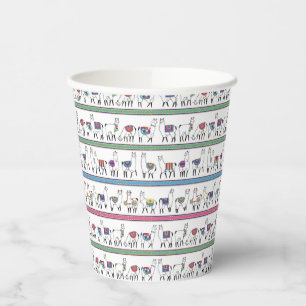 Llama Stripe Pattern Paper Cups