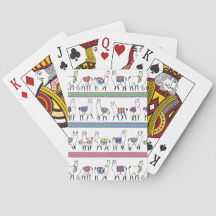 Llama Stripe Pattern Playing Cards