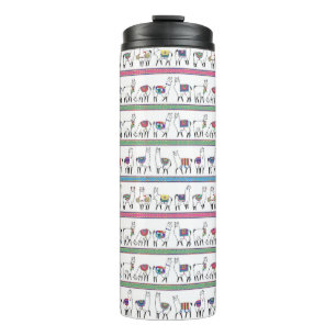 Llama Stripe Pattern Thermal Tumbler