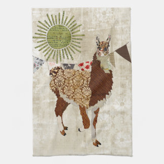 Llama Sunshine White Towel