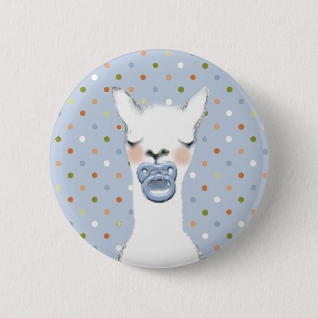 Llama-themed Baby Shower 6 Cm Round Badge (Front)