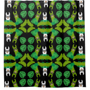 Llama Themed Print Shower Curtain