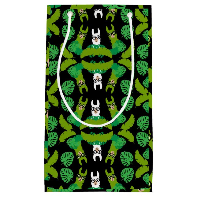 Llama Themed Print Small Gift Bag (Front)
