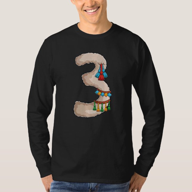 Llama Third 3rd Birthday Party Three 3 Years Old A T-Shirt (Front)
