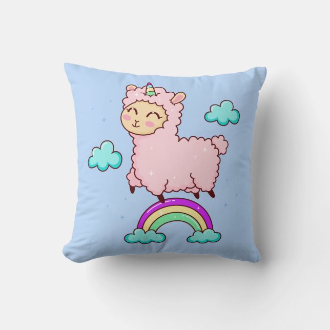 Llama  throw pillow (Front)