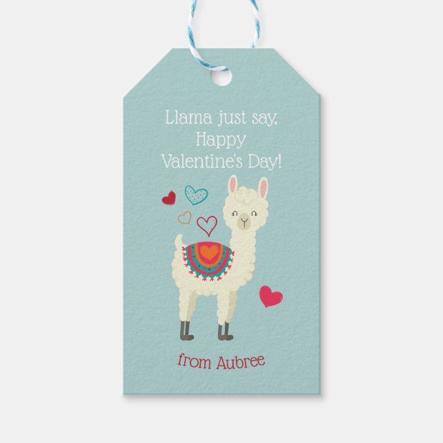LLama Valentine's Day Tag (Front)