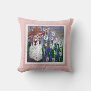 Llama, w/ Cute Hat & Glasses Cushion