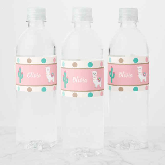 Llama Water Label (Bottles)