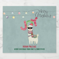 Llama wearing a Santa Hat and Sunglasses Joy