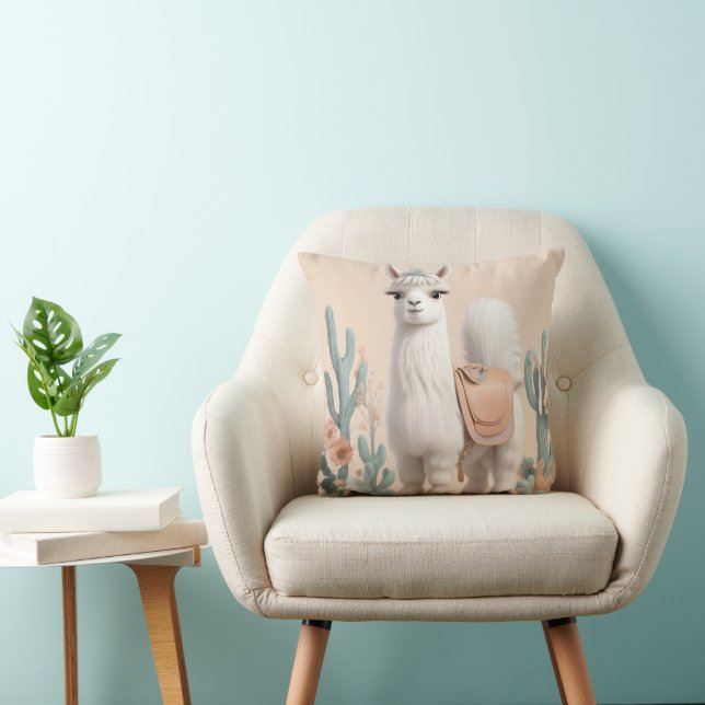 Llama with Saddle in the Desert Cushion (Chair)