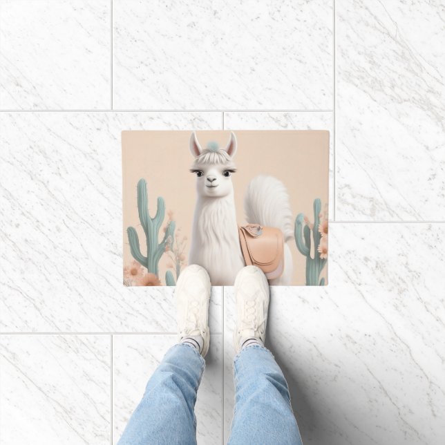 Llama with Saddle in the Desert Doormat (Indoor)