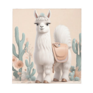 Llama with Saddle in the Desert Notepad