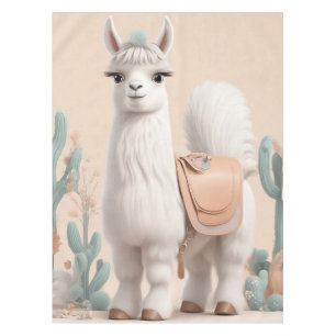 Llama with Saddle in the Desert Tablecloth