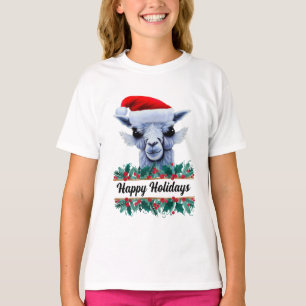 Llama With Santa Hat And Text T-Shirt