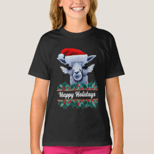 Llama With Santa Hat And Text T-Shirt