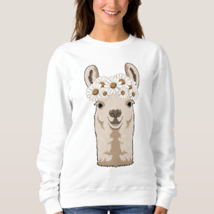 Llama with white Blossoms Sweatshirt