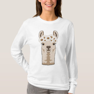 Llama with white Blossoms T-Shirt