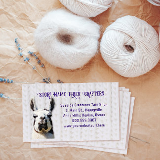 Llama Yarn Shop Fiber Seller Business Card