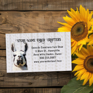 Llama Yarn Shop Fibre Seller Business Card