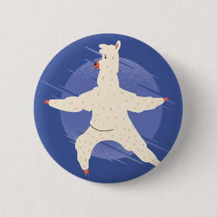 Llama Yoga 6 Cm Round Badge