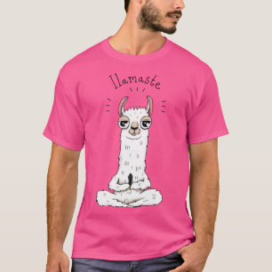 Llama yoga pose with llamaste boy T-Shirt