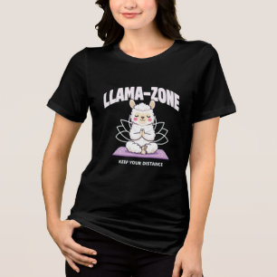 Llama Yoga Zone – Funny Meditating Llama Social Tri-Blend Shirt