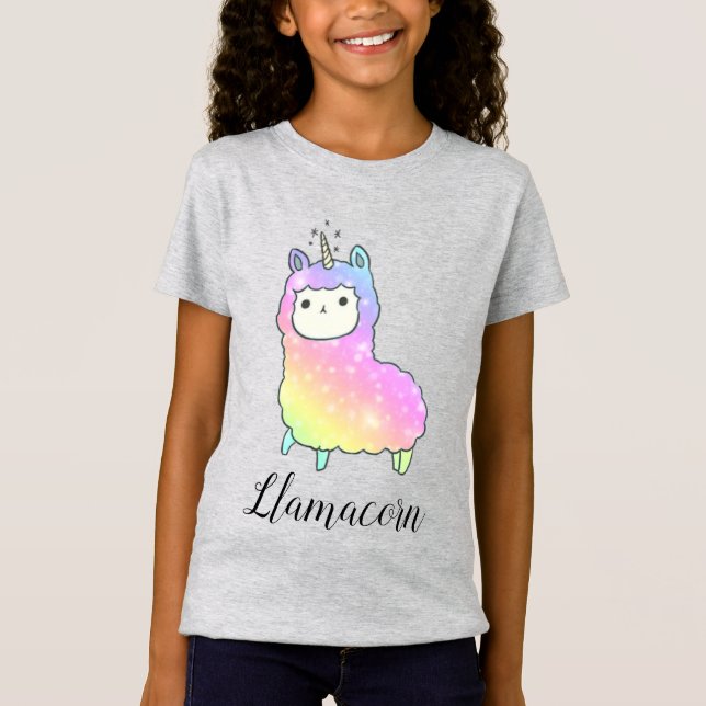 Llamacorn Girls Shirt Kids Youth (Front)