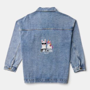 Llamacorn Squad Funny Unicorn Llama Squad Christma Denim Jacket