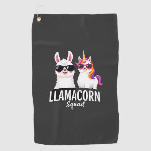 Llamacorn Squad Funny Unicorn Llama Squad Christma Golf Towel