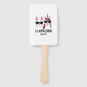 Llamacorn Squad Funny Unicorn Llama Squad Christma Hand Fan
