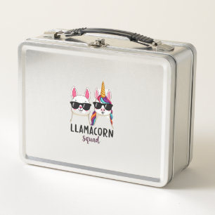 Llamacorn Squad Funny Unicorn Llama Squad Christma Metal Lunch Box