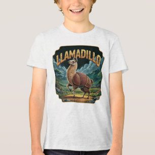 Llamadillo Illustration – Llama Armadillo Funny Tri-Blend Shirt